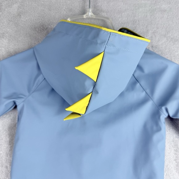 Tommy Bahama Rain Jacket Kids 2T Blue Full Zip Hooded Dinosaur Spikes Outdoor - Picture 14 of 16